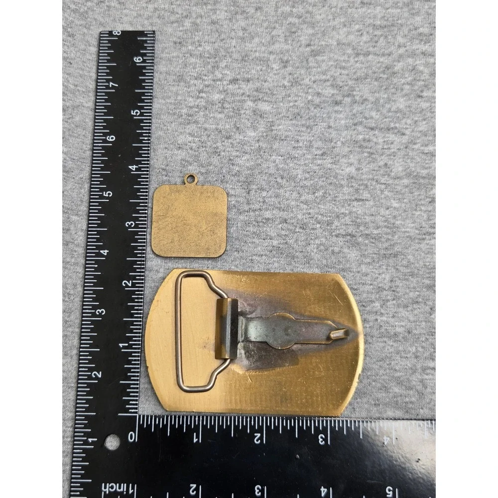 KOMATSU D65E Bulldozer Crawler Tractor Solid Brass Belt Buckle and Keychain Fob